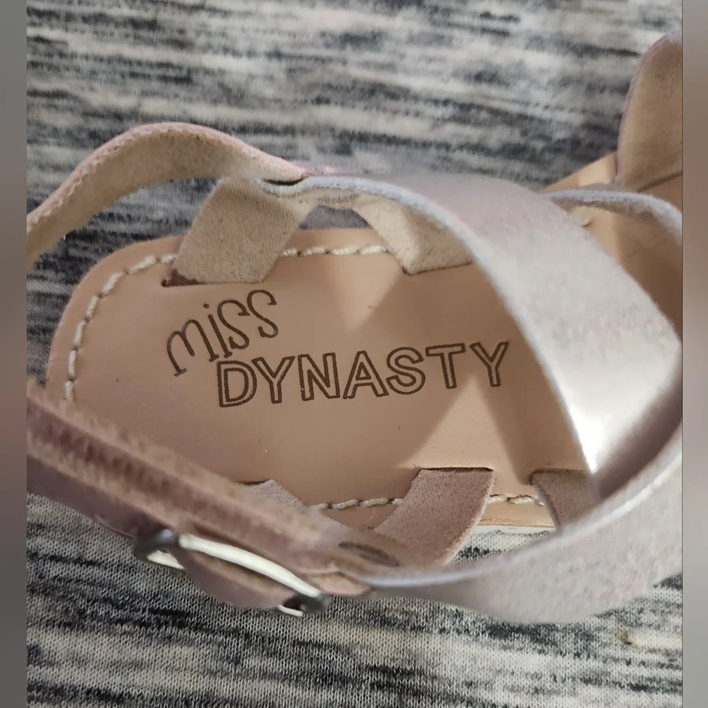 Miss Dynasty Girls' Pink and Silver Sandals